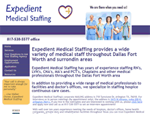 Tablet Screenshot of expedientmedicalstaffing.com